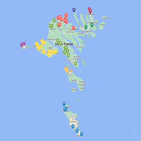 Mappa Location Fotografiche Isole Faroe